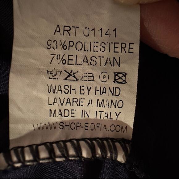 Sofia Made in Italy Blue Velvet Velour V Neck Top Shirt Large L Vintage Shirt - Picture 11 of 14